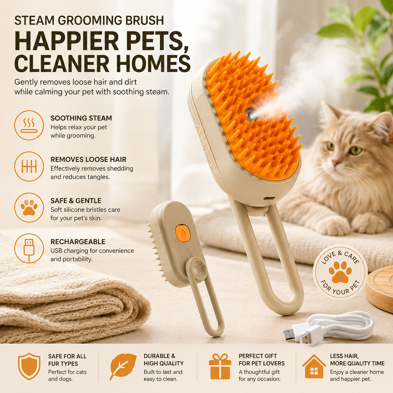 Pet Steam Brush
