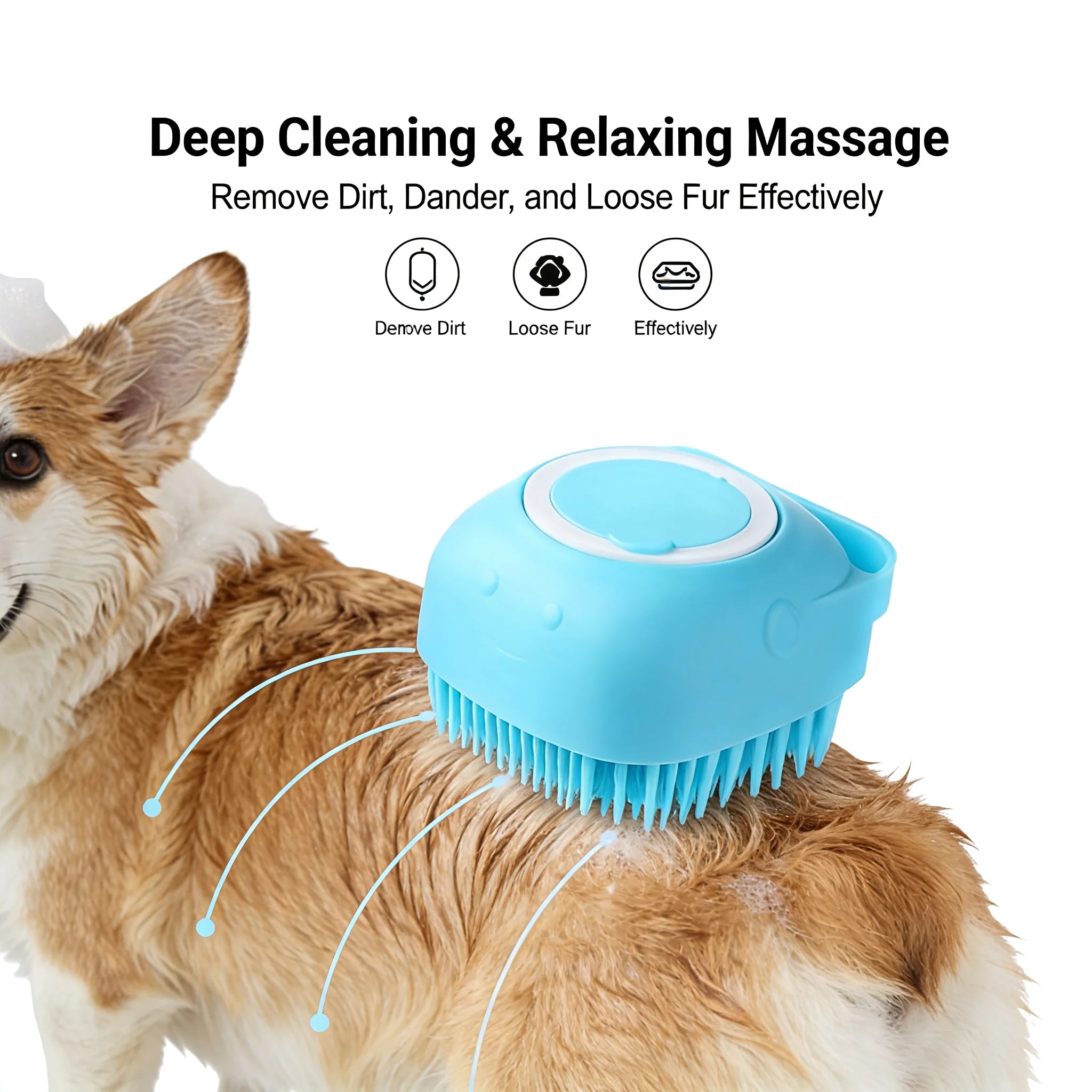 2-in-1 Pet Bath & Massage Brush