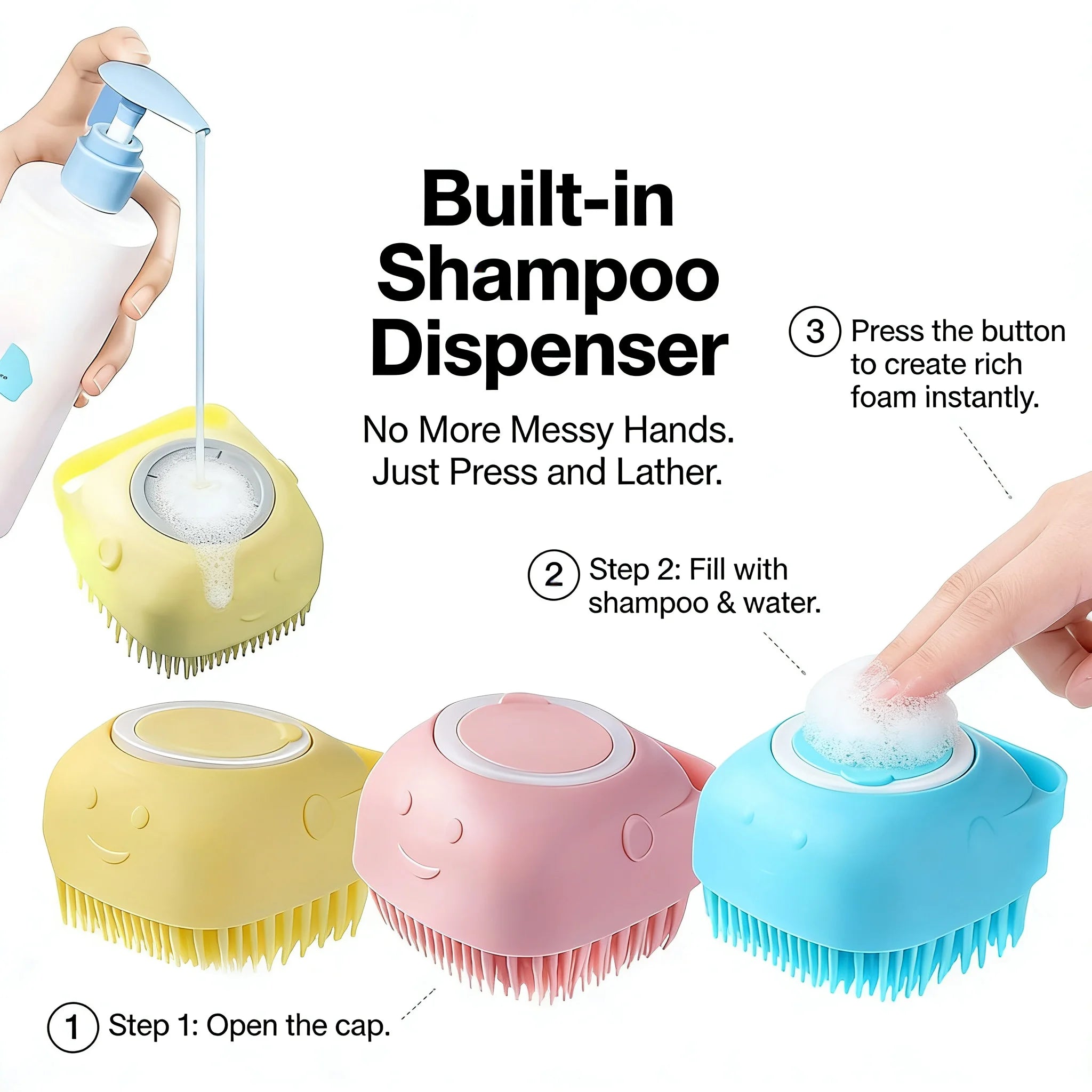 2-in-1 Pet Bath & Massage Brush